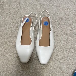 Indigo White Heels with Slingback Design